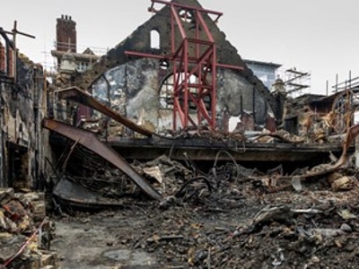 Battersea Arts Centre recovers from fire - Acoustic banners